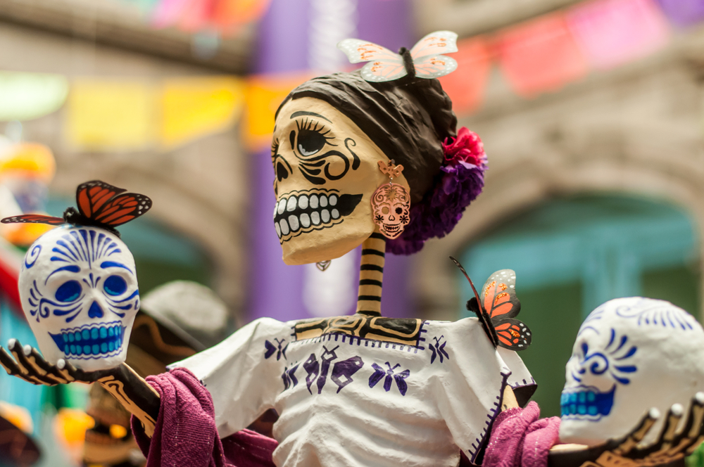 Catrina tradicional de Día de Muertos en Atlixco Puebla México